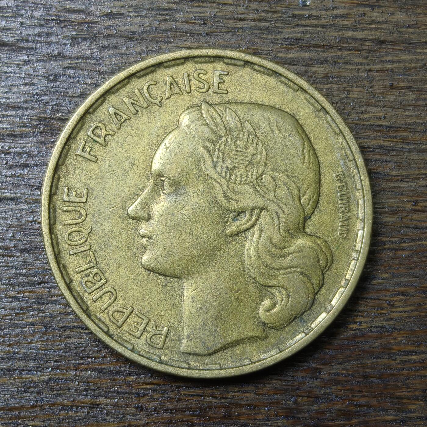 【铜匠收藏】★第132场★散币场，无佣金，30包邮。不满30元，支付5元运费。《接受代拍 代送NGC评级》 法国 50法郎 1952年 铝青铜硬币