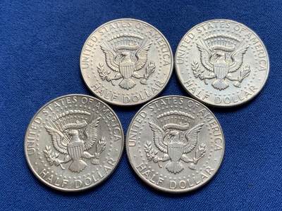 《竞宝斋》第438场 周日，周一，周二 3场连拍 （全场包邮） 四枚一组 美国1966-1968年肯尼迪半美元银币