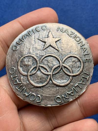 《竞宝斋》第438场 周日，周一，周二 3场连拍 （全场包邮） 意大利国家奥林匹克委员会纪念章 60.4克 50mm