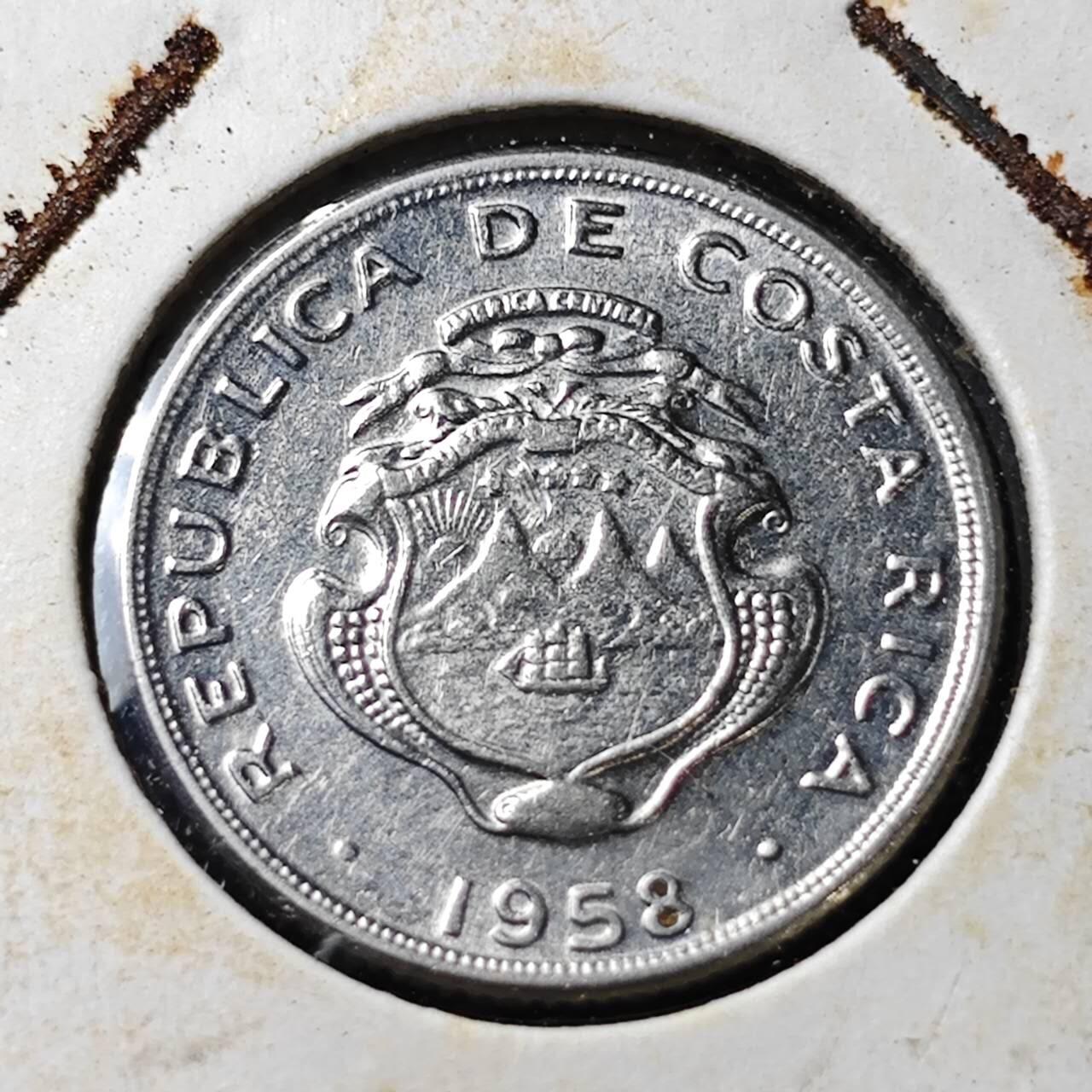 KK钱币收藏小铺  第371场  2月预留时间 周末发货  1958哥斯达黎加10分