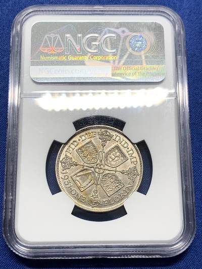 《竞宝斋》第438场 周日，周一，周二 3场连拍 （全场包邮） NGC MS61 英国 1931年 2先令弗洛林，乔五银币 包浆难得