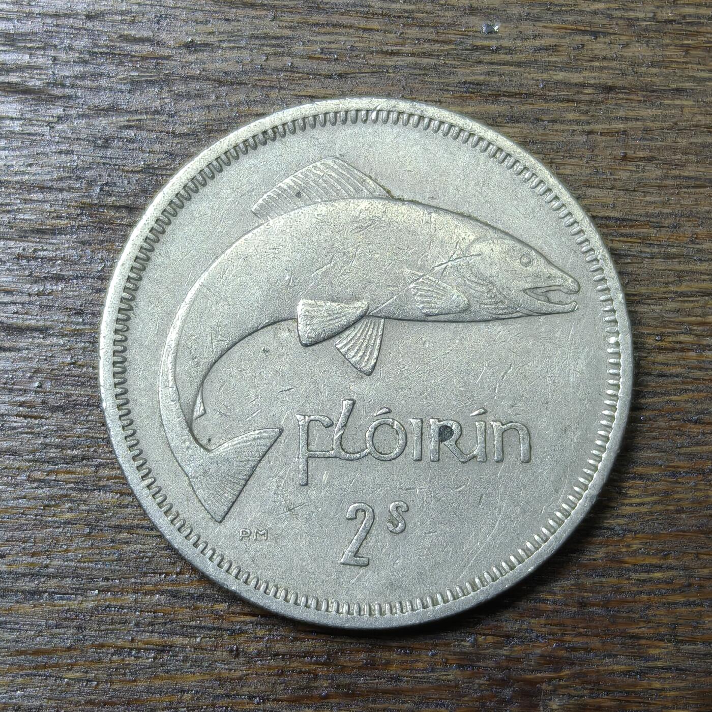 【铜匠收藏】★第132场★散币场，无佣金，30包邮。不满30元，支付5元运费。《接受代拍 代送NGC评级》 爱尔兰 1966年 2先令 鱼 镍币