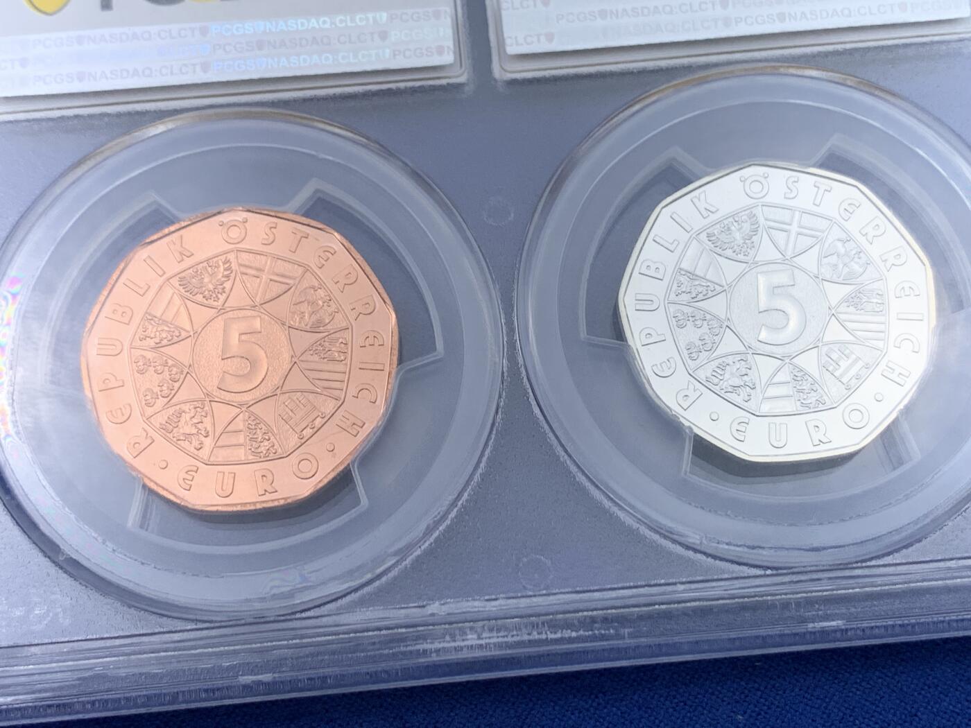 《竞宝斋》第438场 周日，周一，周二 3场连拍 （全场包邮） 少见 奥地利2022年复活节系列-我就是我5欧元银铜非流通币套 8.41克925银 PCGS MS70（冠军分） 铜币 PCGS MS69RD 首期 细节见图