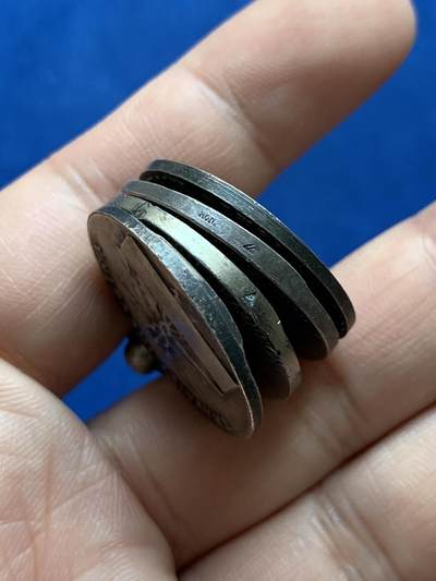 《竞宝斋》第438场 周日，周一，周二 3场连拍 （全场包邮） 四枚一组 法国镀银铜质奖章 总重约37.55克 直径约26.2-26.8mm