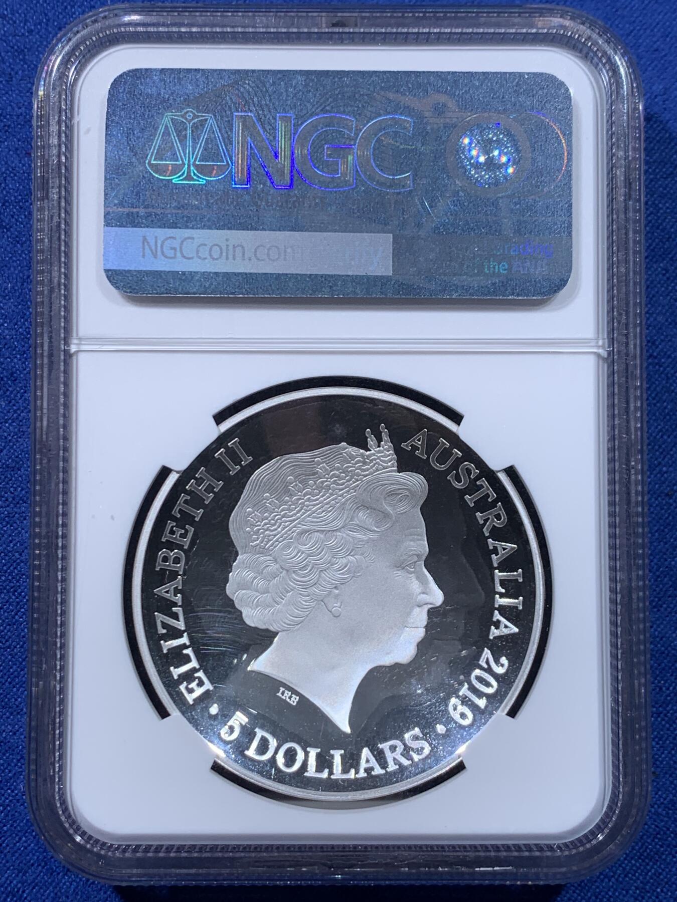 《竞宝斋》第438场 周日，周一，周二 3场连拍 （全场包邮） NGC PF69UC 澳大利亚2019年发行的1626新世界地图-西半球弧形5澳元纪念银币（重1盎司，币径39.62MM，发行量5000枚，盒证齐全）