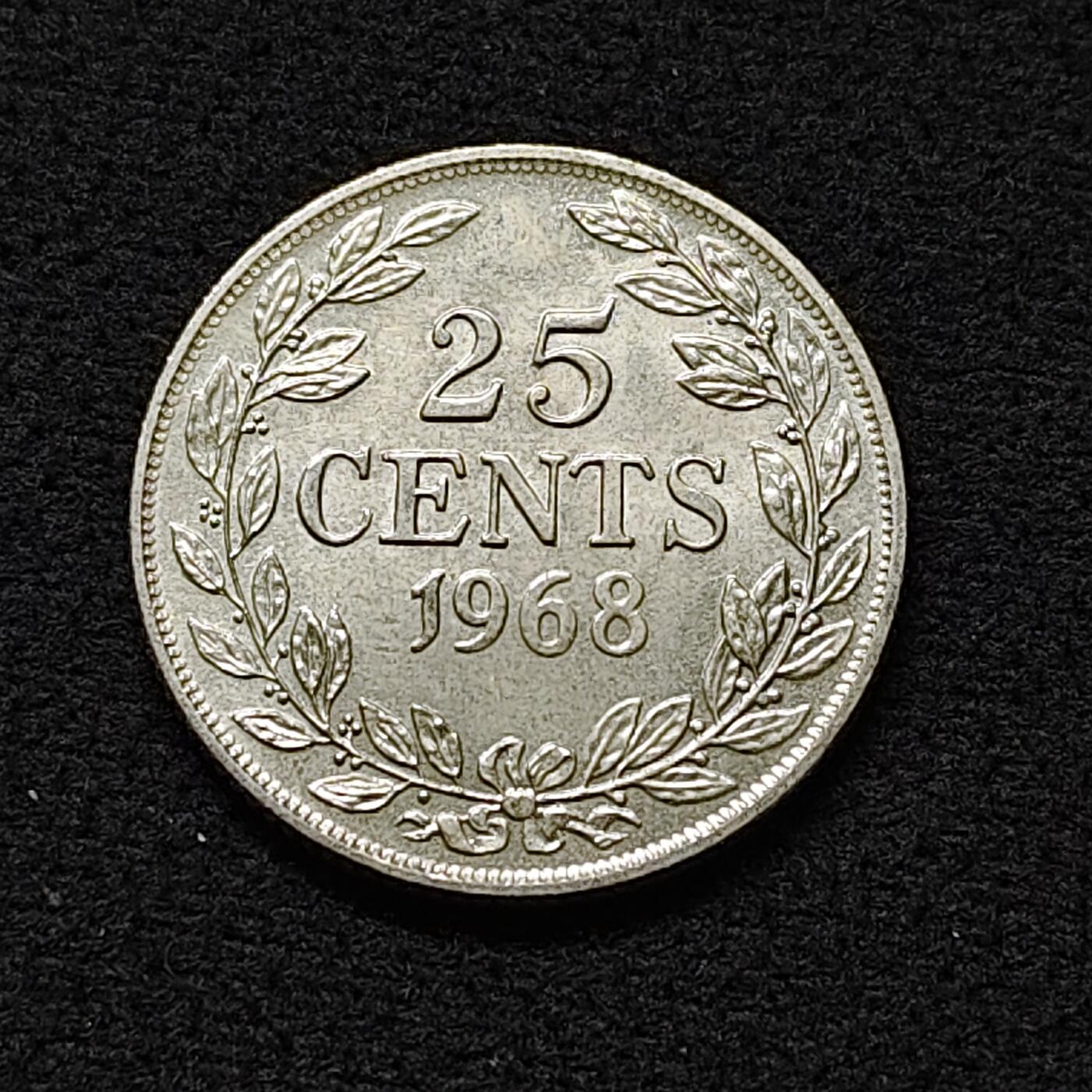 【全场包邮】纯粹捡漏拍478场（免费代拍第15场） 利比里亚1968年25分