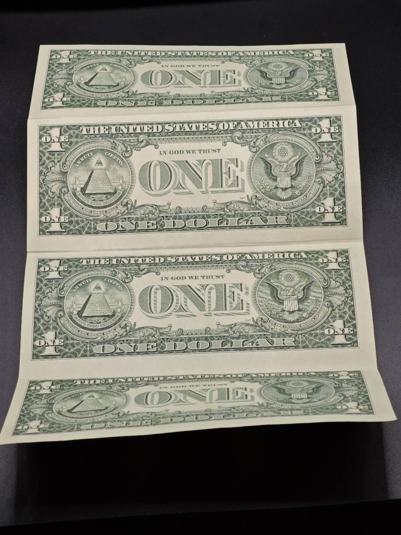 【淘币小摊】限时拍第八百拍  纸币场  满百包邮可预留两周  周一统一发货  美国1美元4连体