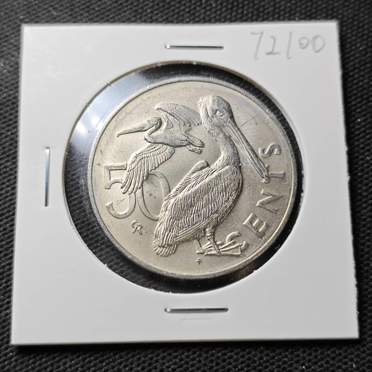 KK钱币收藏小铺  第372场  2月预留时间 周末发货  1976英属维尔京群岛50分 好品精制