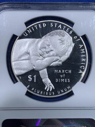 《竞宝斋》第438场 周日，周一，周二 3场连拍 （全场包邮） NGC PF69UC 美国2015年1美元精制银币 美国婴儿健康协会 早期蓝标