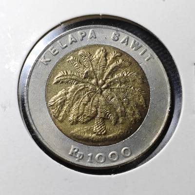 KK钱币收藏小铺  第372场  2月预留时间 周末发货 -  1996印度尼西亚1000卢比双色币 好品