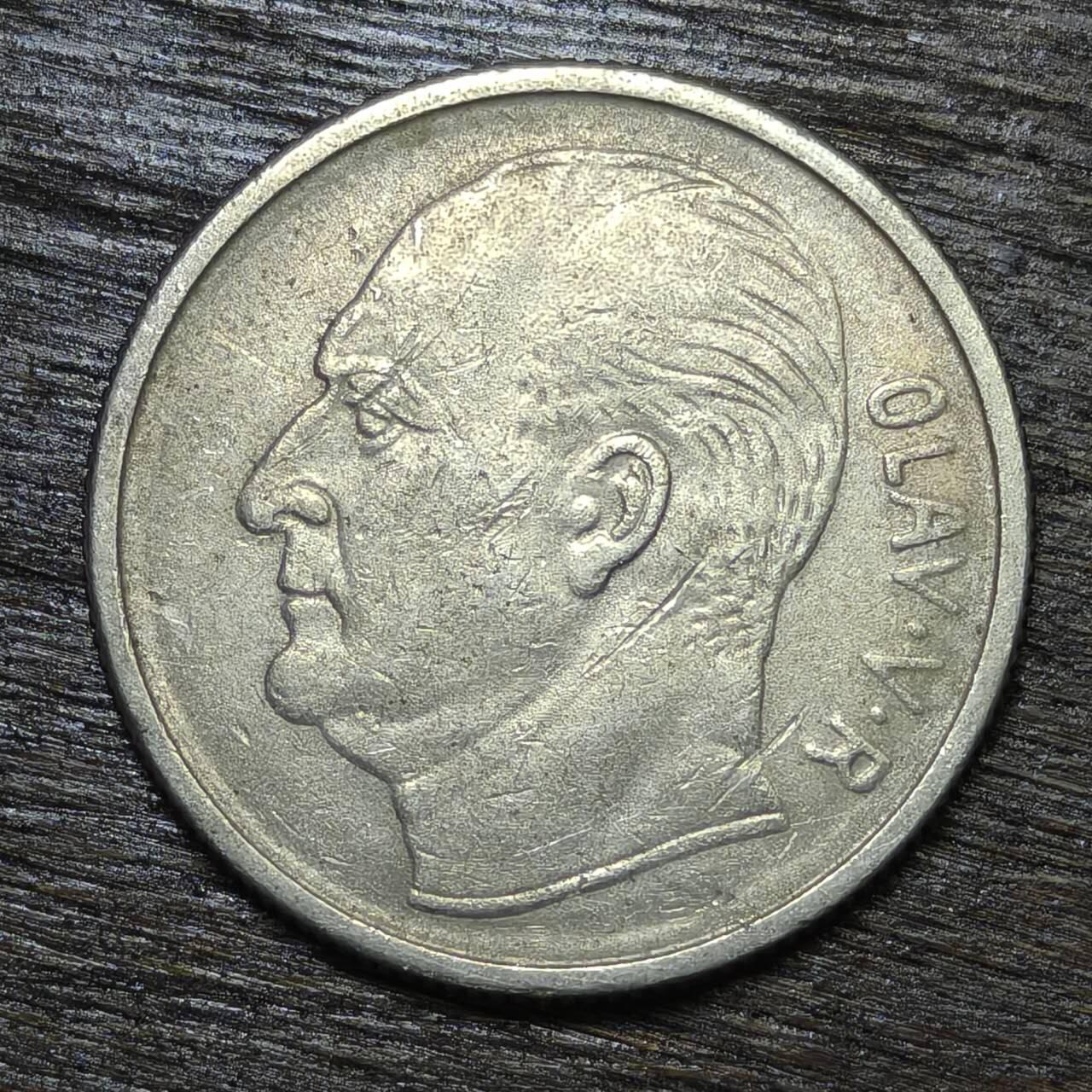 【铜匠收藏】★第132场★散币场，无佣金，30包邮。不满30元，支付5元运费。《接受代拍 代送NGC评级》 挪威 1967年 1克朗铜镍币 骏马 奥拉夫五世国王