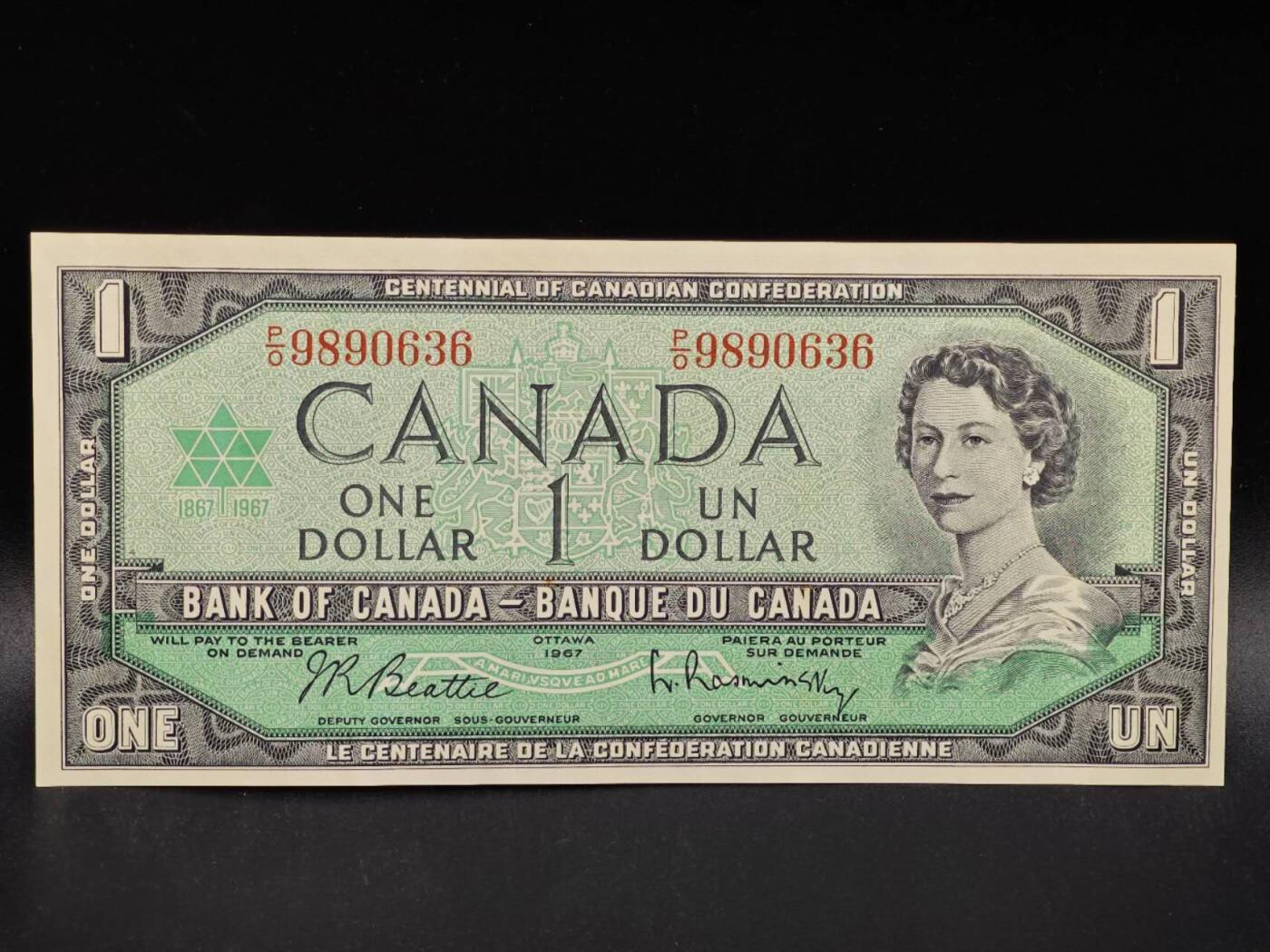 【淘币小摊】限时拍第八百拍  纸币场  满百包邮可预留两周  周一统一发货  加拿大1967年建国100周年1元