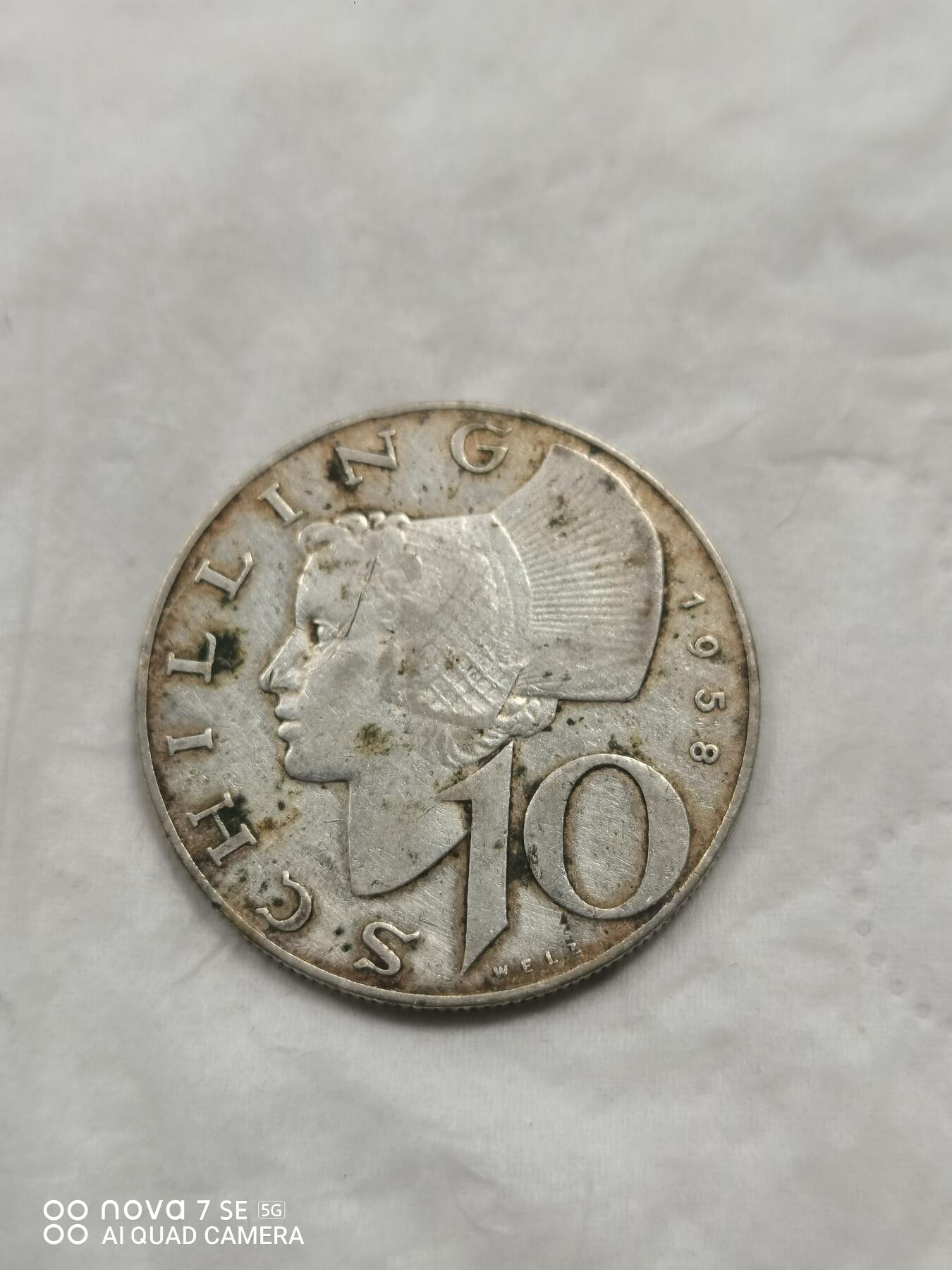 外国钱币 58年奥地利10先令银币