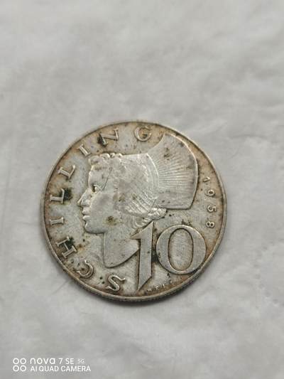 外国钱币 - 58年奥地利10先令银币