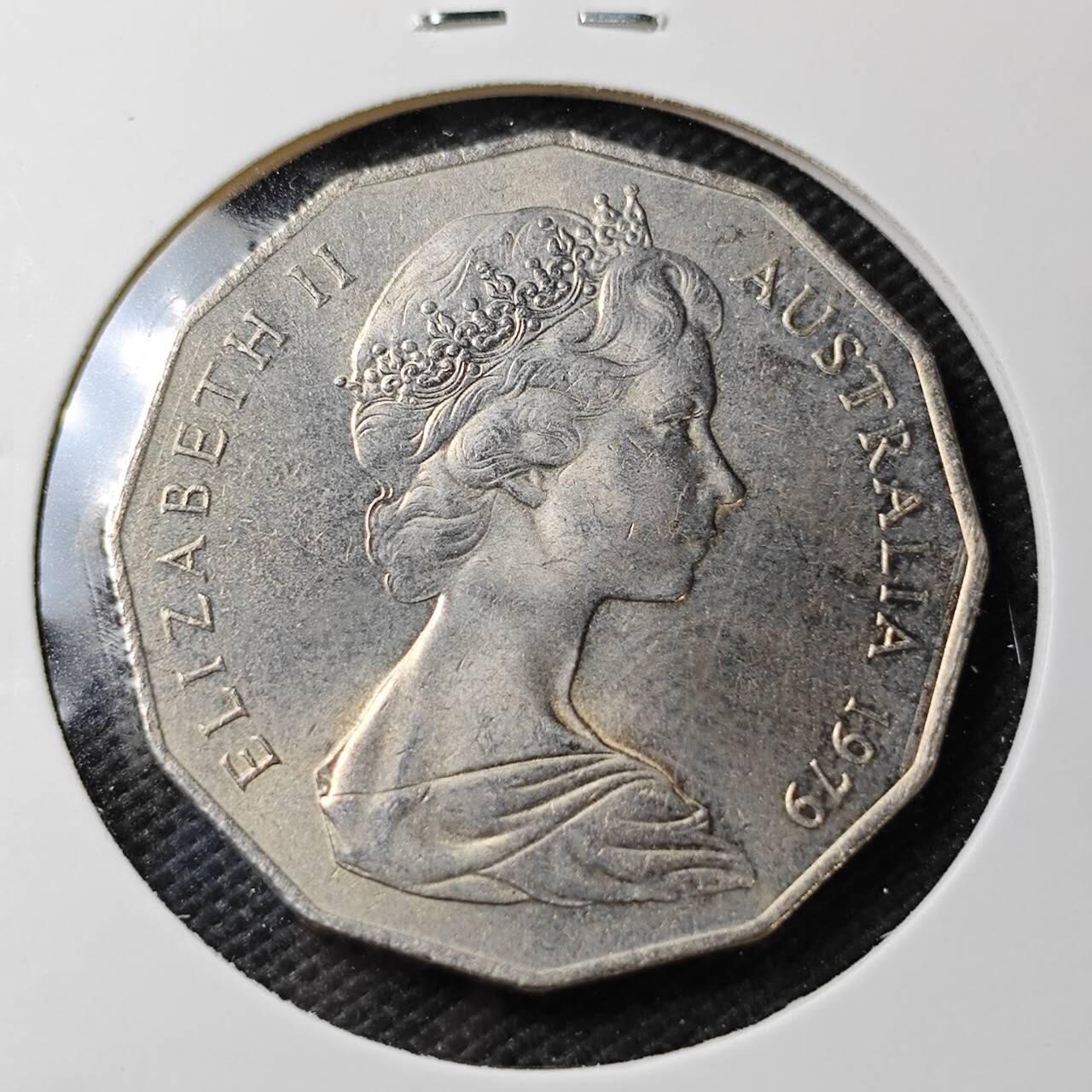 KK钱币收藏小铺  第371场  2月预留时间 周末发货  1979澳大利亚50便士 好品