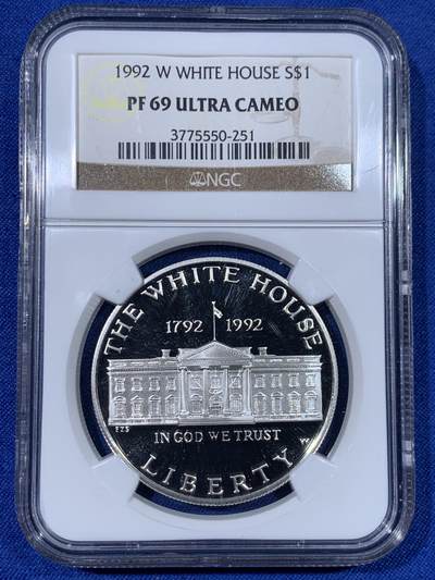 《竞宝斋》第438场 周日，周一，周二 3场连拍 （全场包邮） - NGC PF69UC 美国1992年白宫200周年精制纪念银币 获奖币