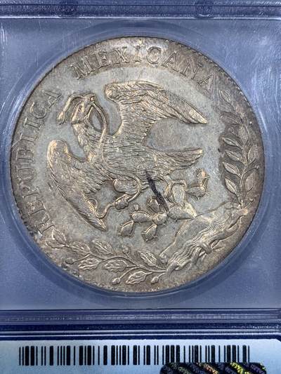 《竞宝斋》第438场 周日，周一，周二 3场连拍 （全场包邮） ICG MS63PL 墨西哥1893年MO AM鹰洋 ICG腰线老盒严评，双面镜面PL效果明显，金色彩浆，自由帽面“天”字硬戳 鹰面有铸缺，细节见图。