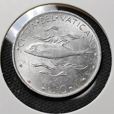 KK钱币收藏小铺  第372场  2月预留时间 周末发货 -  梵蒂冈10里拉