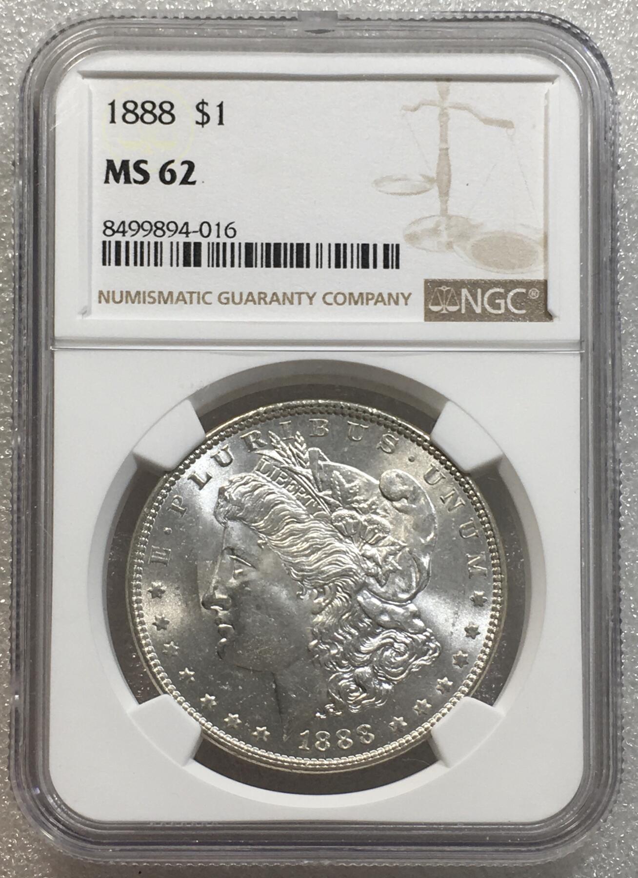 世界钱币专场拍卖 每周二开拍 NGCMS62美国1888年摩根女神一美元银币