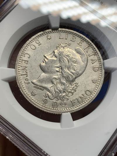 《竞宝斋》第438场 周日，周一，周二 3场连拍 （全场包邮） NGC UNCD 阿根廷1883年女神50分半圆银币