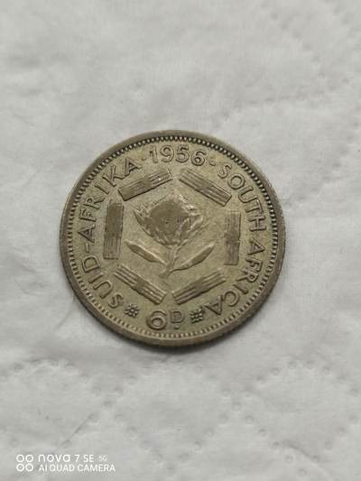 外国钱币 - 56年英属南非6便士