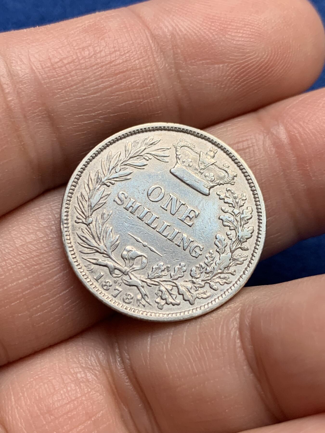 《竞宝斋》第438场 周日，周一，周二 3场连拍 （全场包邮） 英国 1878年 维多利亚青年版1先令银币 细节尚可