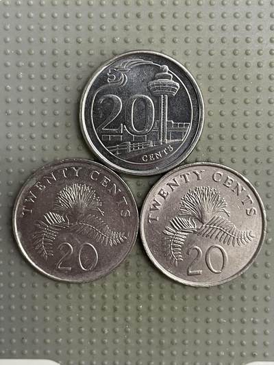 2025年第118场各国散币拍卖（总第118场） - 新加坡20分3枚不同