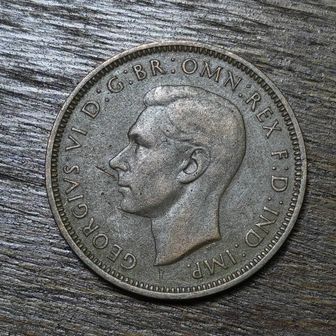 【铜匠收藏】★第132场★散币场，无佣金，30包邮。不满30元，支付5元运费。《接受代拍 代送NGC评级》 英国 半便士 1948年 铜币 乔冶六世帆船