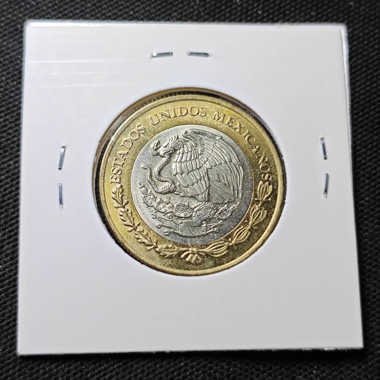 KK钱币收藏小铺  第372场  2月预留时间 周末发货  2023墨西哥10比索双色币 好品