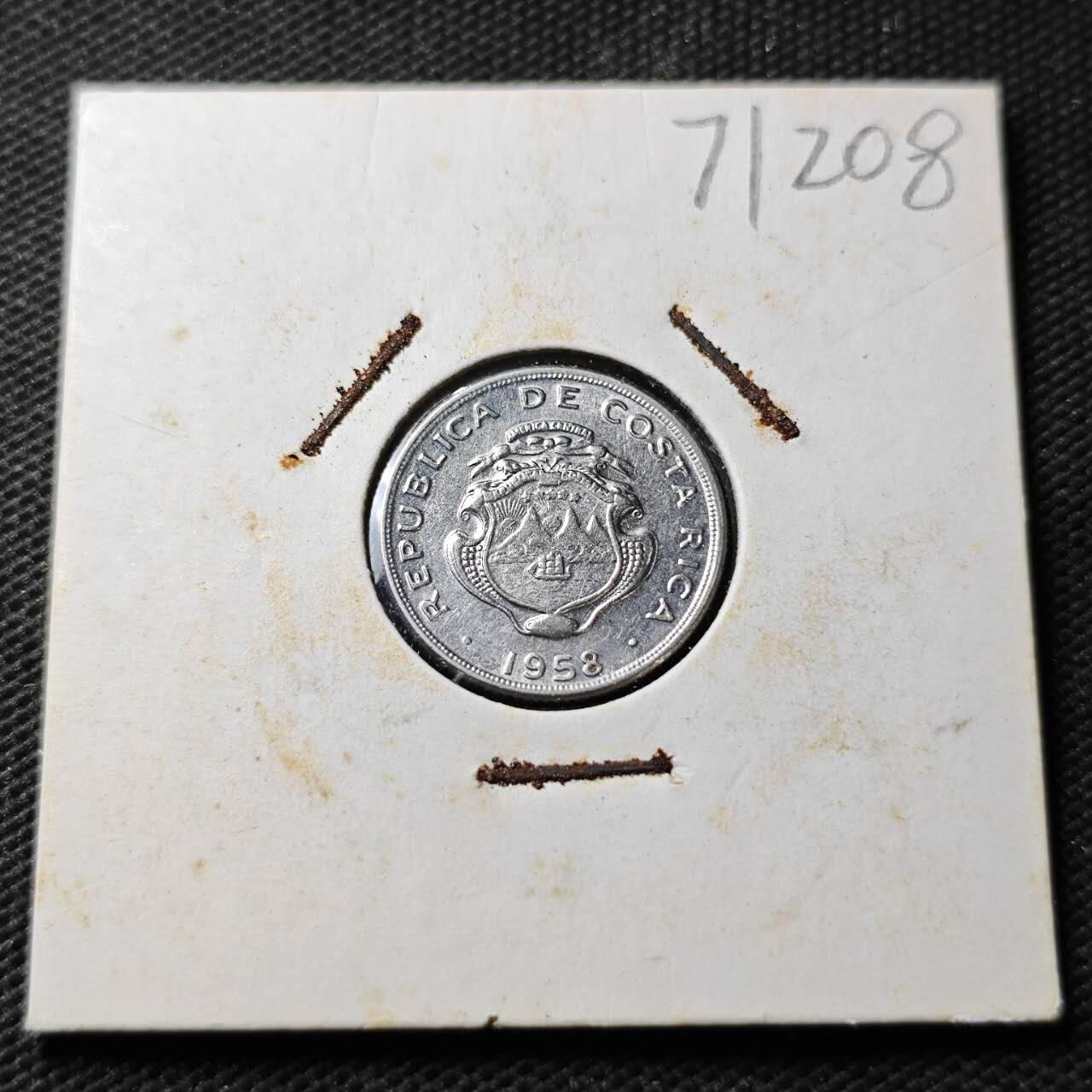 KK钱币收藏小铺  第371场  2月预留时间 周末发货  1958哥斯达黎加10分