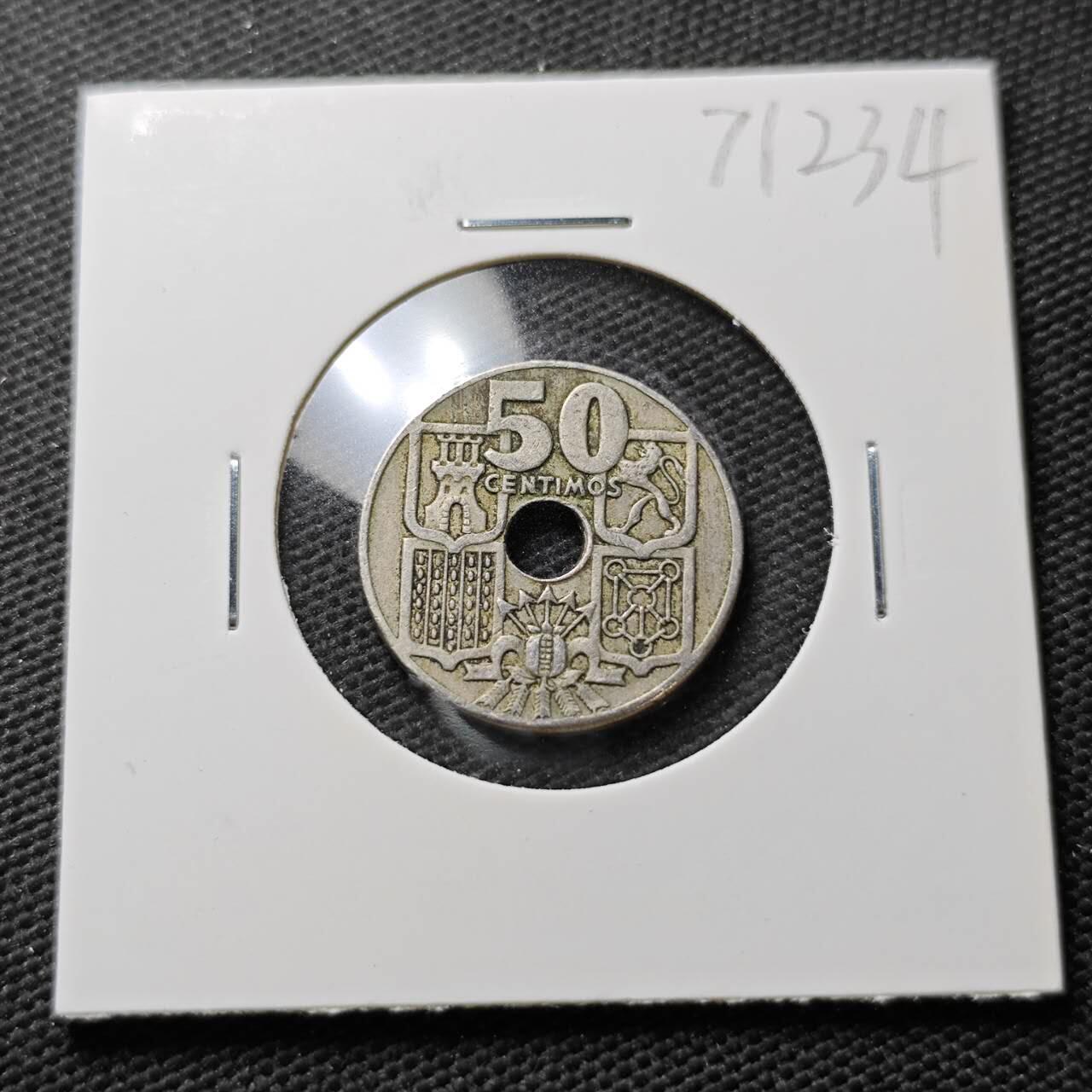 KK钱币收藏小铺  第371场  2月预留时间 周末发货  西班牙50比塞塔