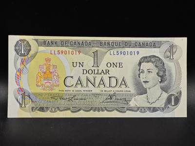 【淘币小摊】限时拍第八百拍  纸币场  满百包邮可预留两周  周一统一发货  - 加拿大1973年1元