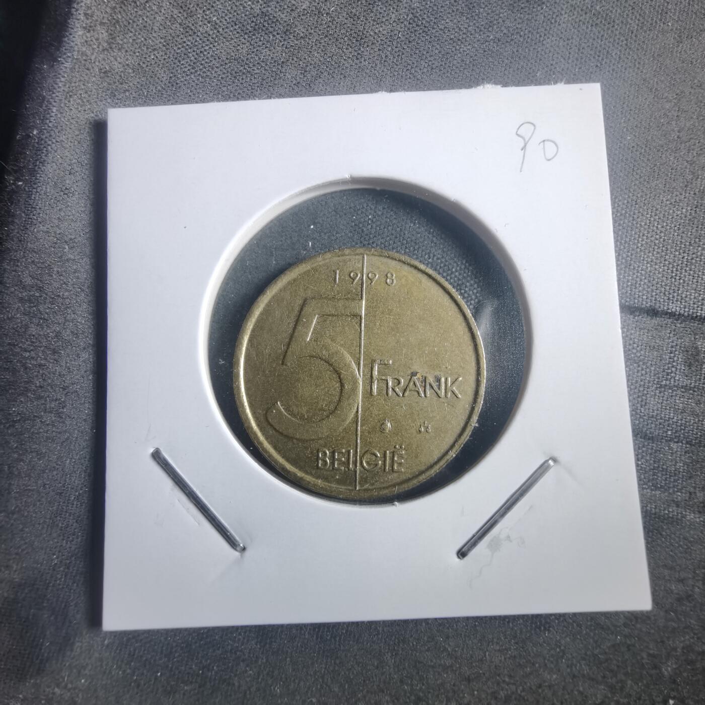 沼泽如烟--第904场 比利时1998年5法郎
