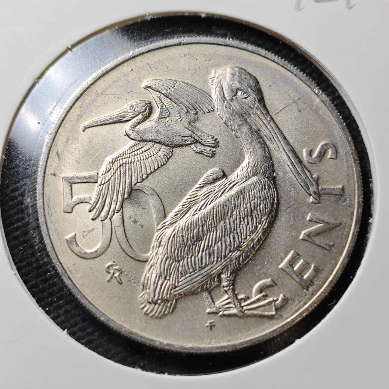 KK钱币收藏小铺  第372场  2月预留时间 周末发货  1976英属维尔京群岛50分 好品精制