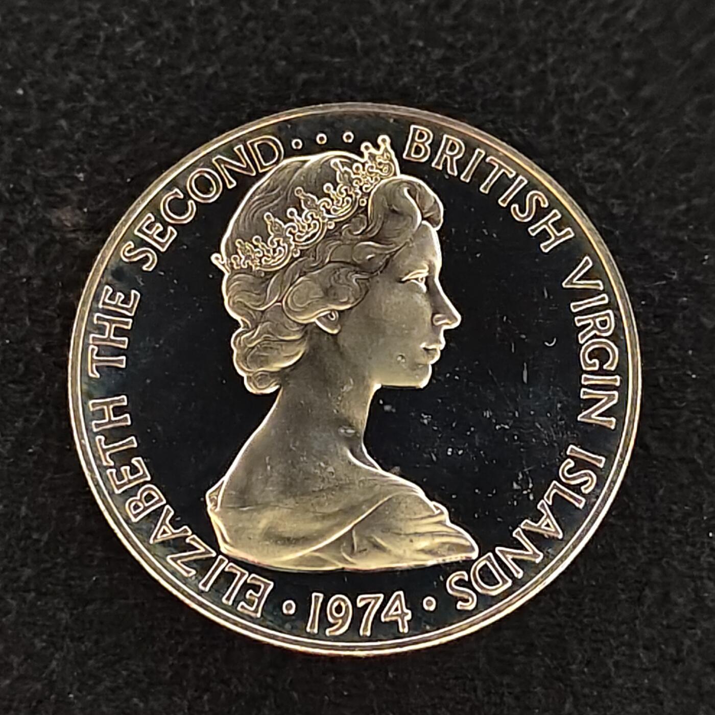 【全场包邮】纯粹捡漏拍478场（免费代拍第15场） 维尔京群岛1974年50分精制币-褐鹈鹕