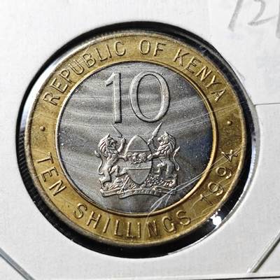 KK钱币收藏小铺  第372场  2月预留时间 周末发货 -  1994肯尼亚10先令 好品