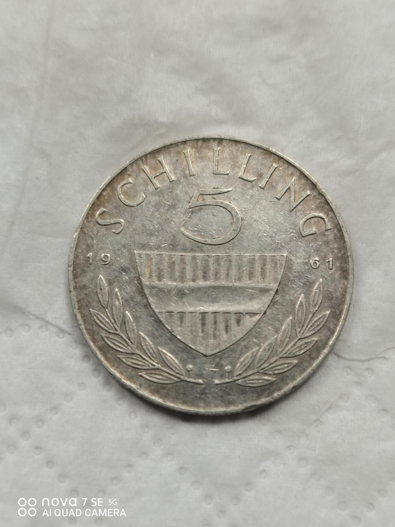 外国钱币 61年奥地利5先令
