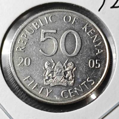 KK钱币收藏小铺  第372场  2月预留时间 周末发货 -  2005肯尼亚50分