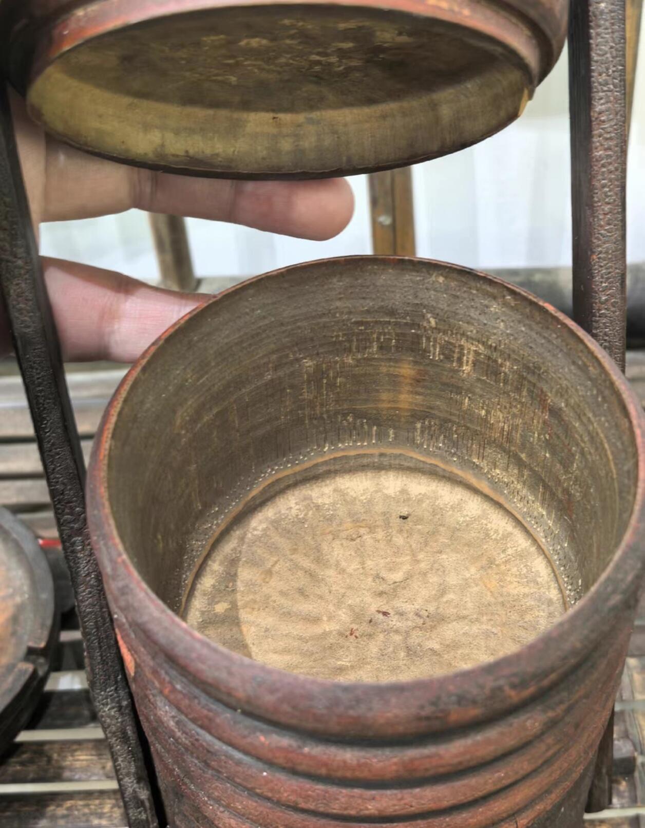 兰馨堂古玩杂项专场 木雕老竹雕提篮盒文盒 