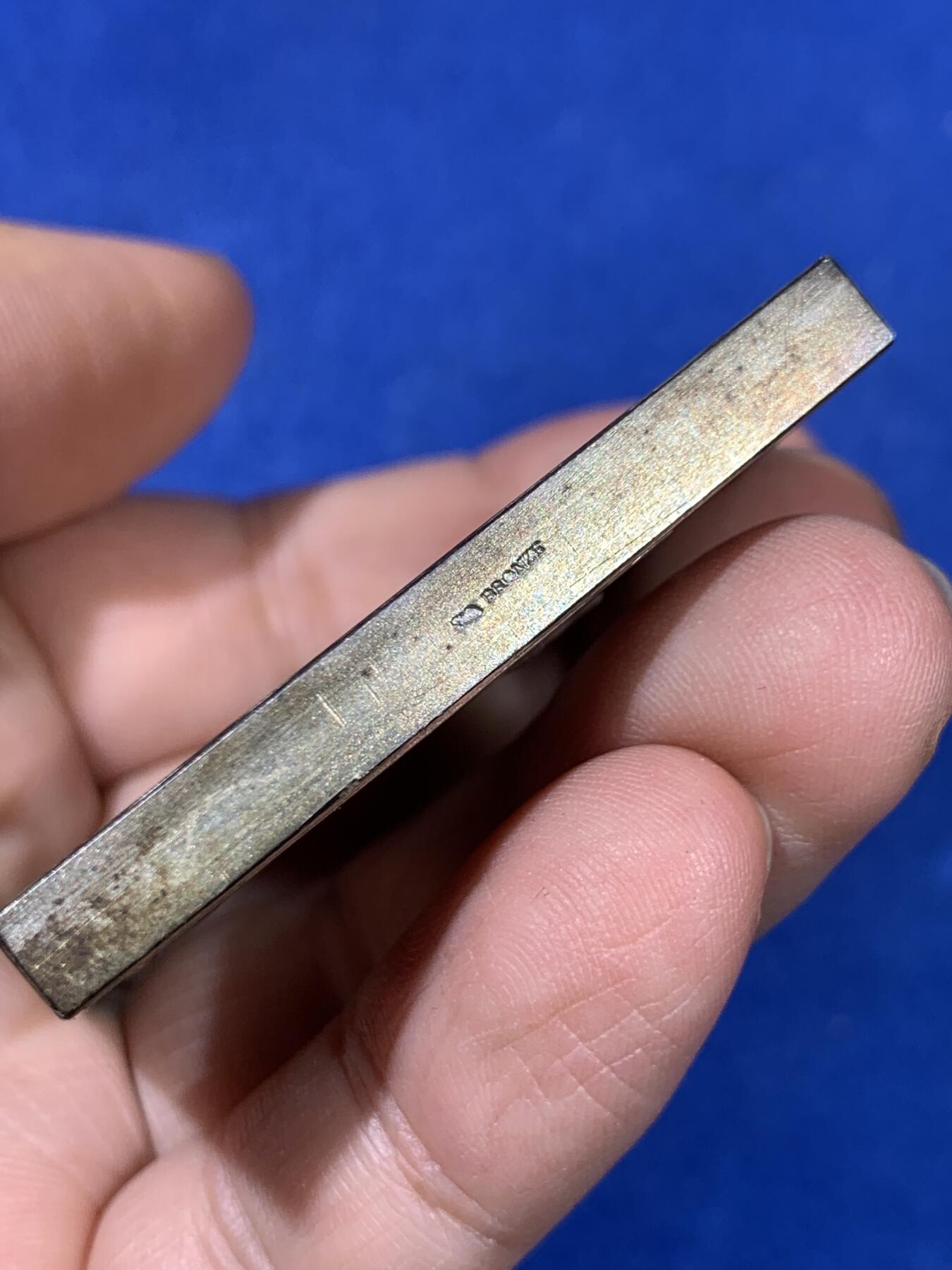 《竞宝斋》第438场 周日，周一，周二 3场连拍 （全场包邮） 法国鲁贝商会纪念镀银方章 113.7克 50.2*50.6mm 丰饶角铜标 带原盒