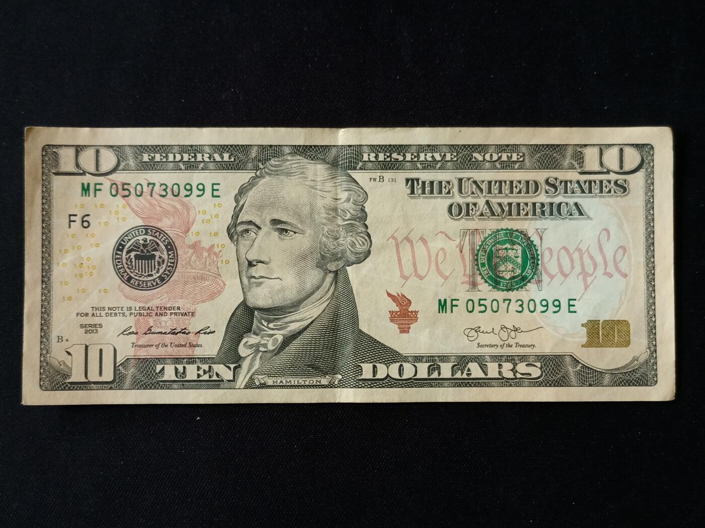 【游宝拍卖】乙巳蛇年87期 佣金1+6% 美国-10美元【SERIES-2013 流通好品VF】