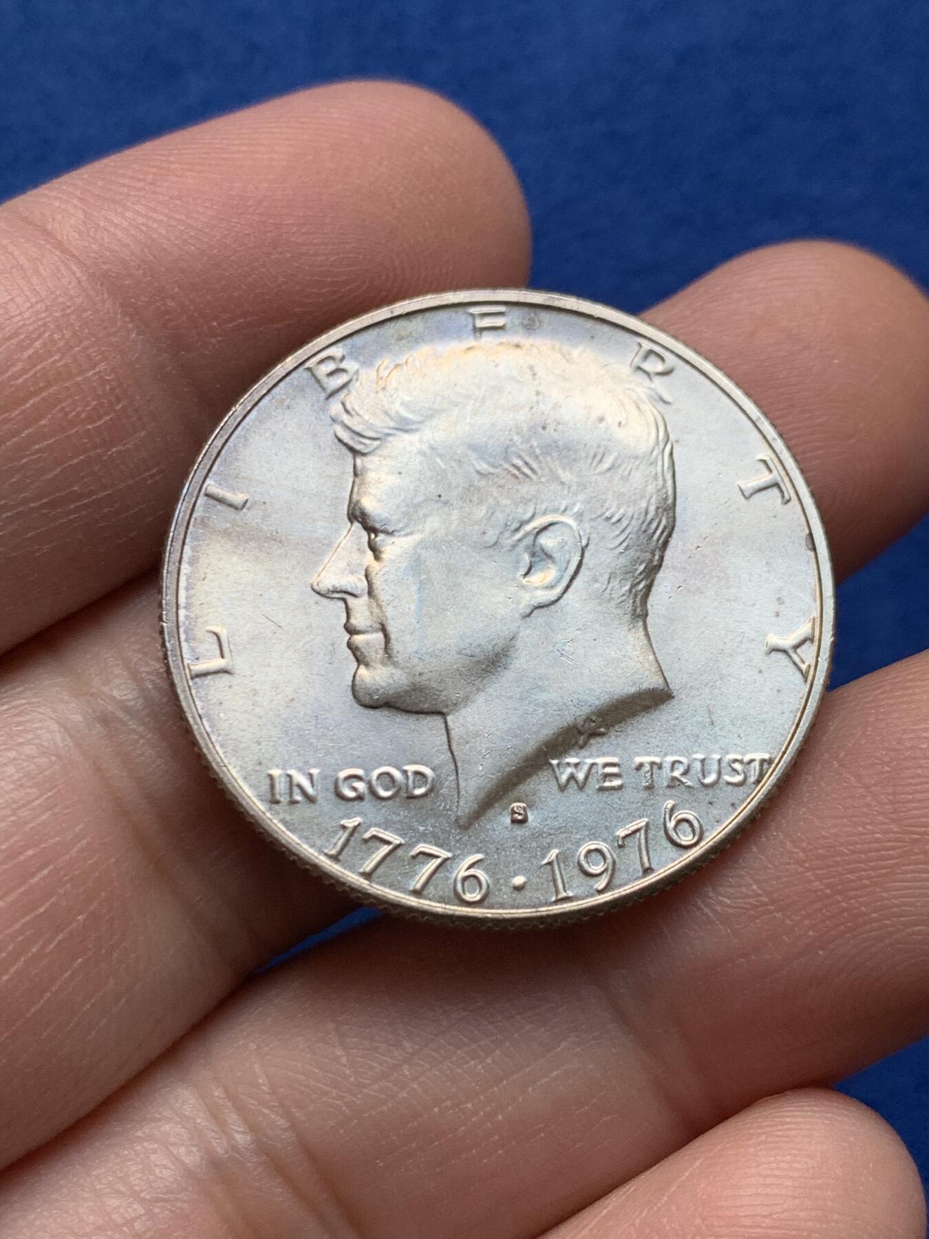 《竞宝斋》第438场 周日，周一，周二 3场连拍 （全场包邮） 两枚一组 美国 1976年 25分/50分 建国两百周年纪念 银币 转光好品