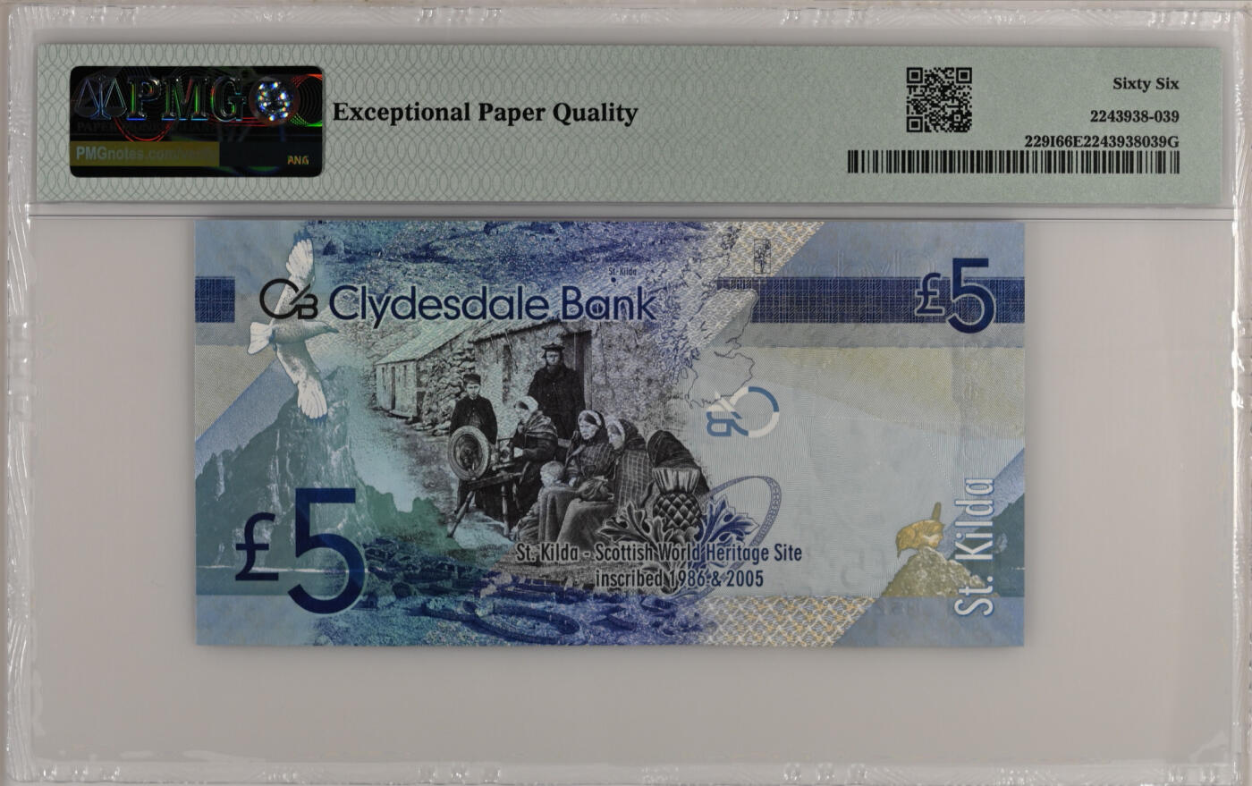 【礼羽收藏】🌏世界钱币拍卖第112期 【whs首发】苏格兰5镑 首发whs 青霉素 弗莱明 PMG66