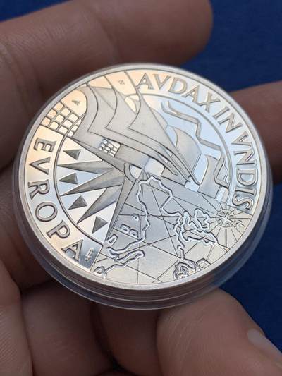 《竞宝斋》第438场 周日，周一，周二 3场连拍 （全场包邮） 两枚一组 葡萄牙航海纪念银章-航海家弗朗西斯·德雷克和亚美利哥·韦斯普奇（每枚约25克 925银）