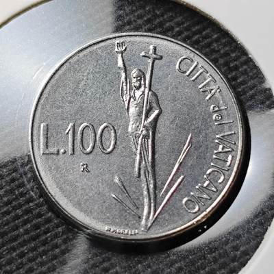 KK钱币收藏小铺  第372场  2月预留时间 周末发货 -  梵蒂冈100里拉