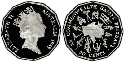 PThappally收藏第54次拍卖，英联邦地区硬币纸币 - 澳大利亚 1989 50分 18 g  银币 PCGS PR68DCAM