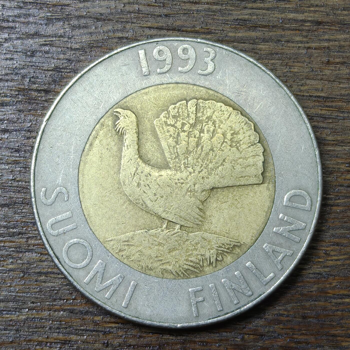 【铜匠收藏】★第132场★散币场，无佣金，30包邮。不满30元，支付5元运费。《接受代拍 代送NGC评级》 1993年 芬兰 10马克 双色币