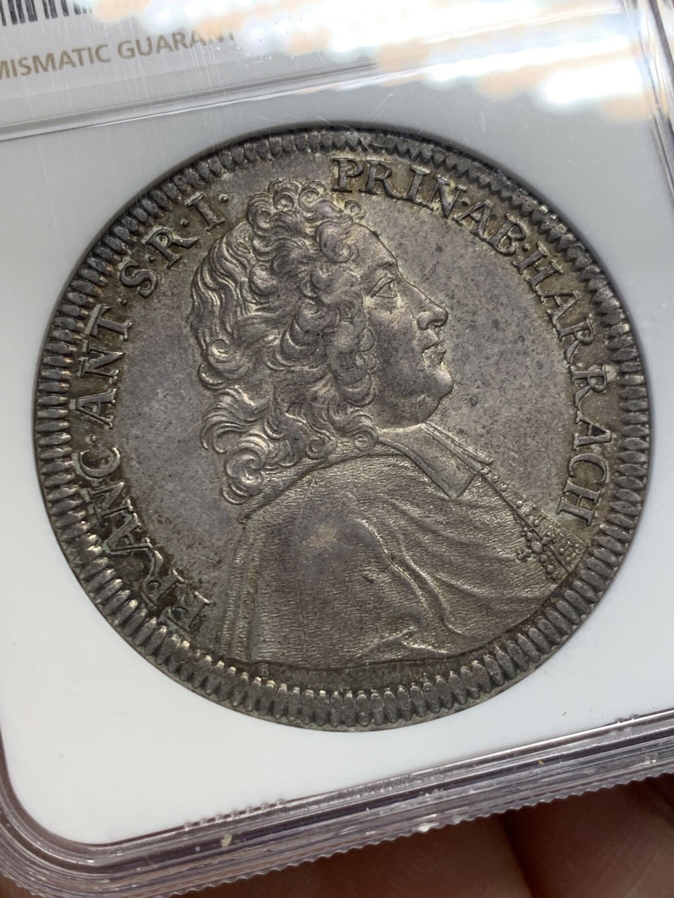 《竞宝斋》第438场 周日，周一，周二 3场连拍 （全场包邮） 唯一冠军分 NGC MS63 神圣罗马帝国 萨尔茨堡大主教区 1725年 安东尼亲王 泰勒大银币 及其难得的品种