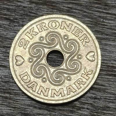 【铜匠收藏】★第132场★散币场，无佣金，30包邮。不满30元，支付5元运费。《接受代拍 代送NGC评级》 - 丹麦 1993年 2克朗 铜镍币 玛格丽特二世