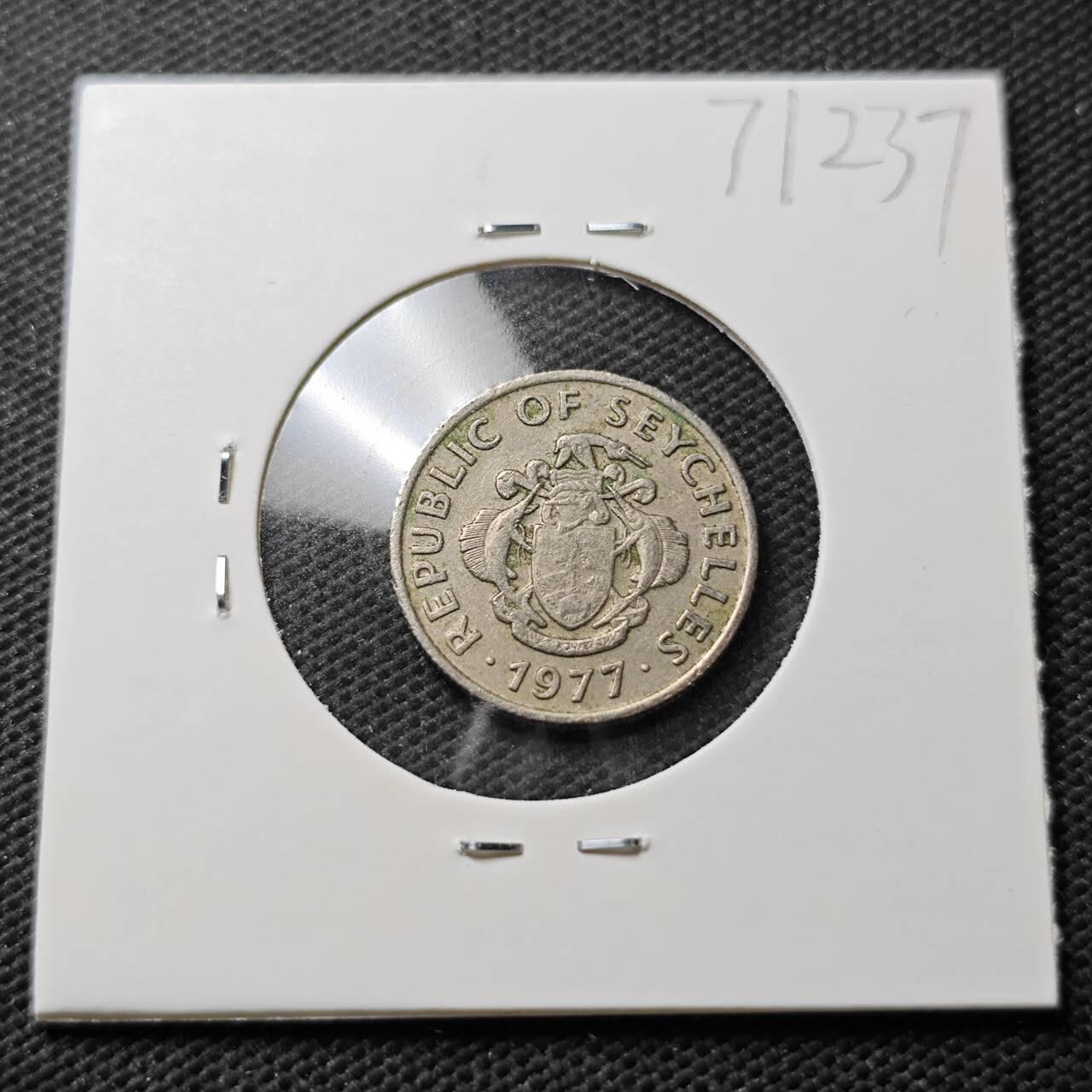 KK钱币收藏小铺  第371场  2月预留时间 周末发货  1977塞舌尔25分